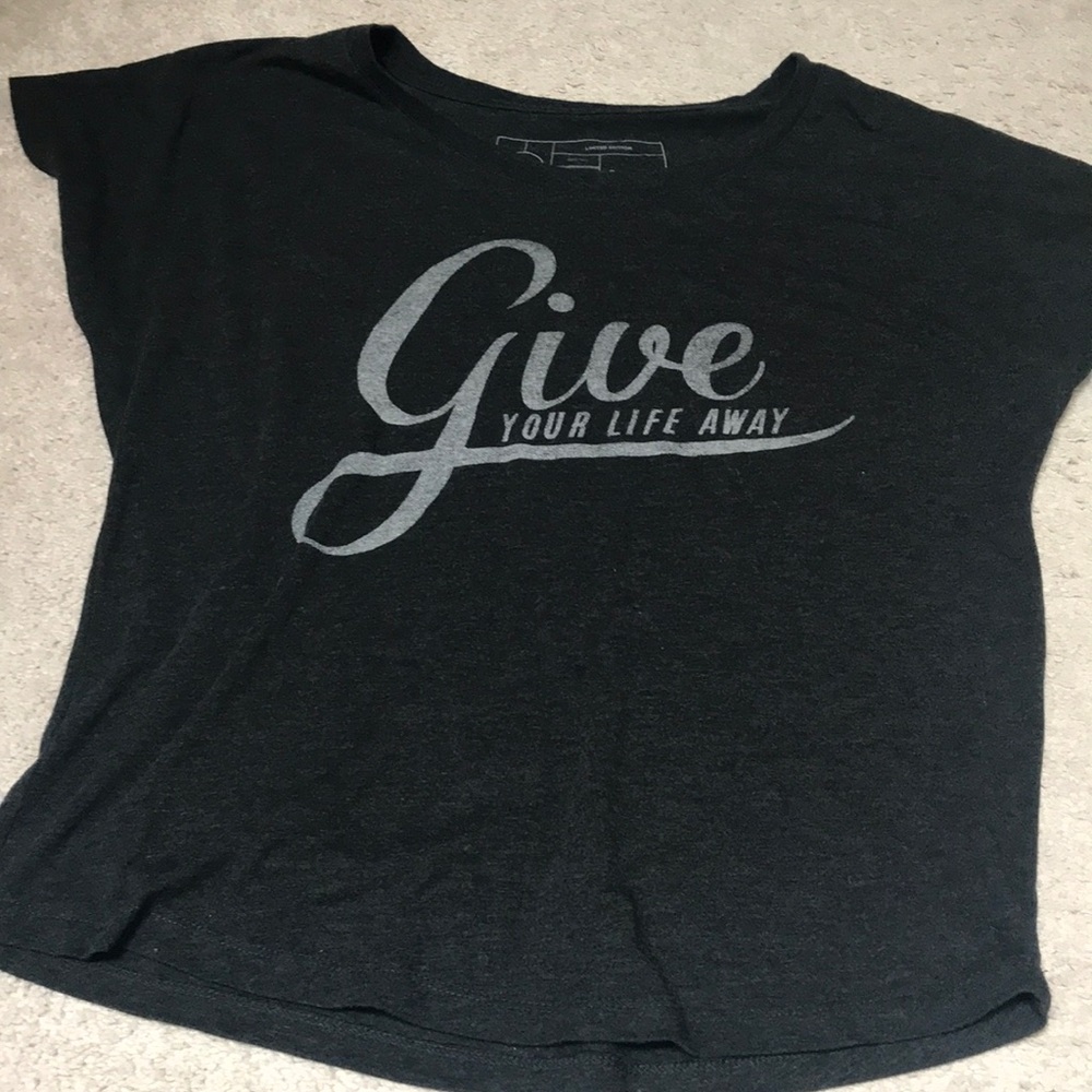 Scoop Neck Dolman Style Graphic Tee